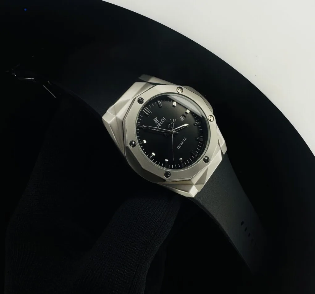 Hublot Watch | Black Silicone Belt & FullSilver Body Inside Black